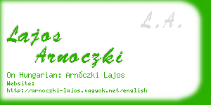 lajos arnoczki business card