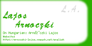 lajos arnoczki business card